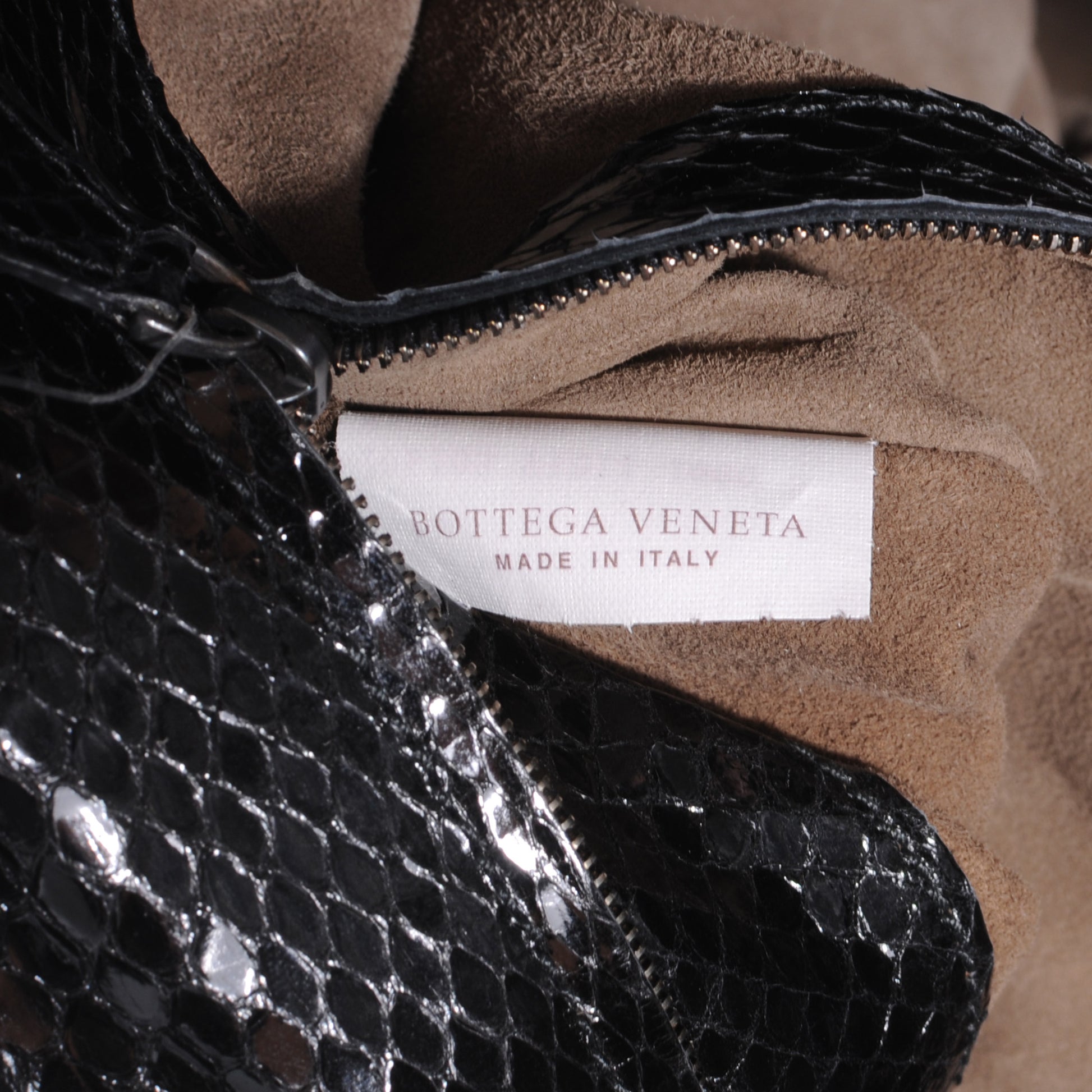 Bottega Veneta Leather Ayers Snakeskin Trim Origami Tote Nero Black 8 of 8