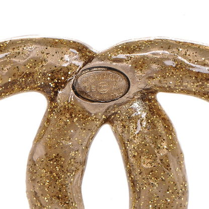 Chanel Glitter Enamel CC Brooch Gold 4 of 4