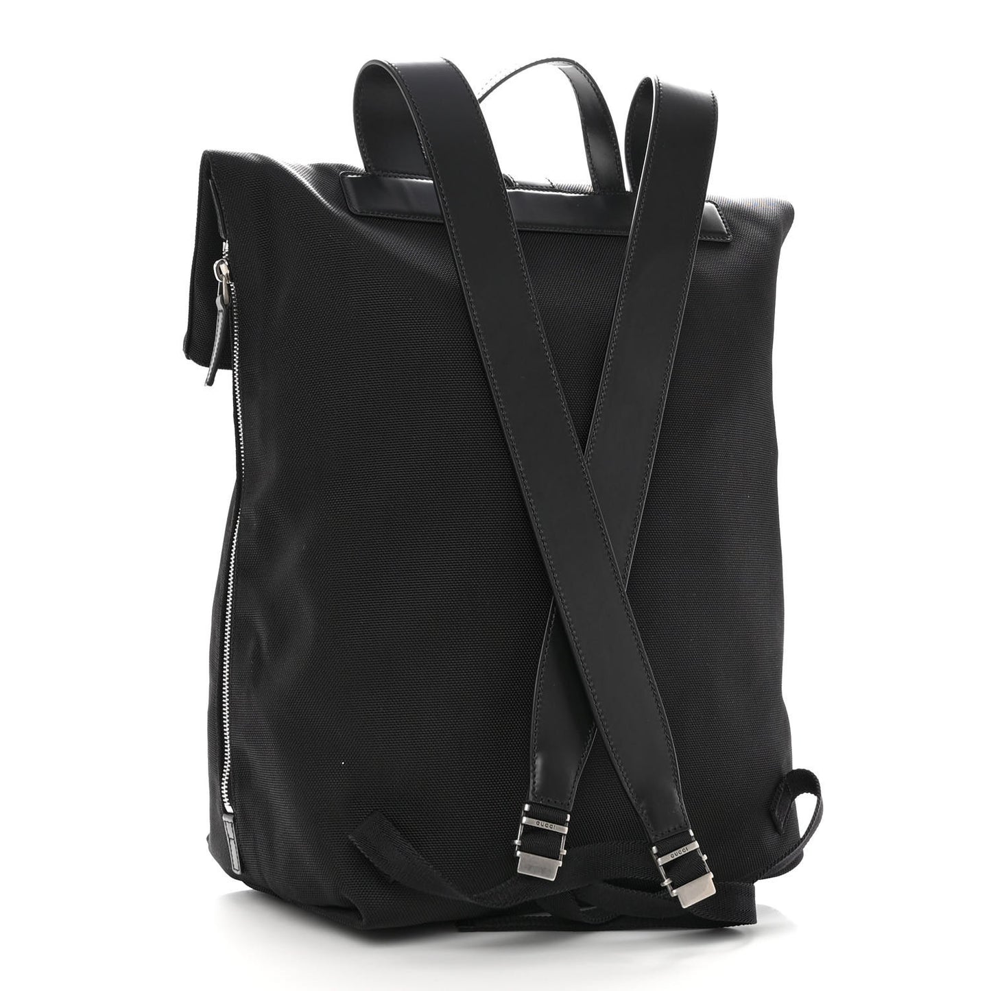 Techno Canvas Web Single Buckle Backpack Black