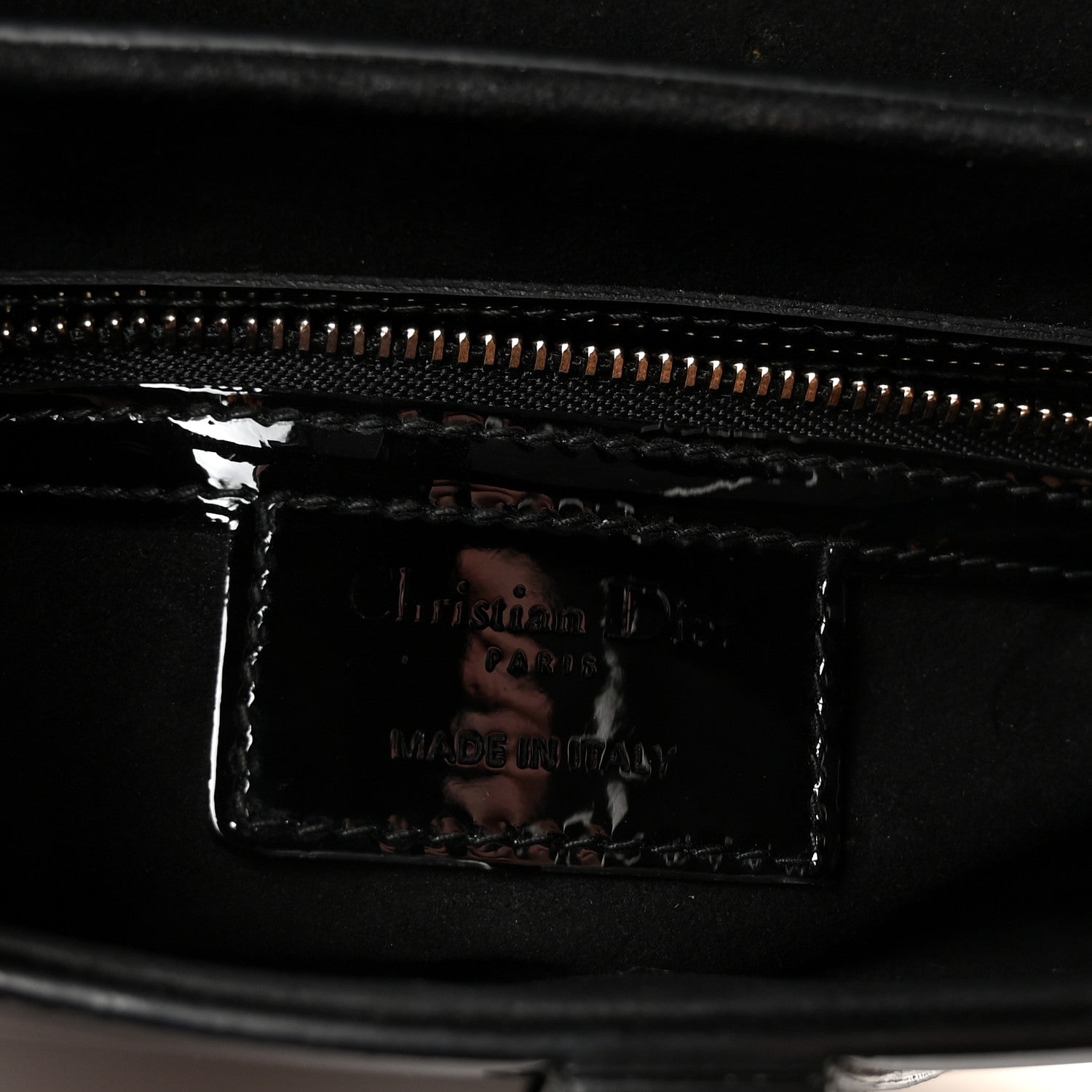 Christian Dior Patent Saddle Bag Black 6 of 9