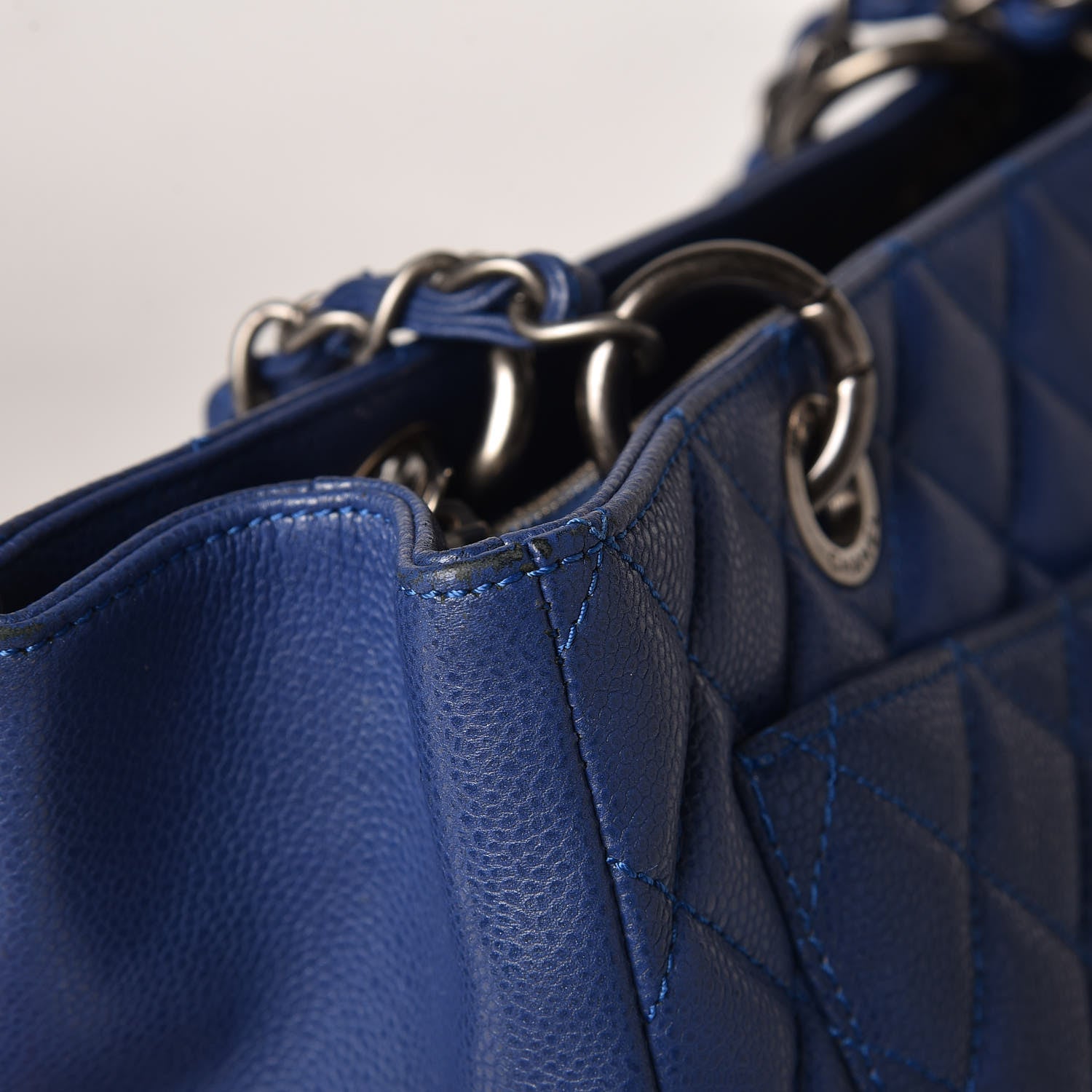 Chanel Caviar Quilted Grand Shopping Tote GST Dark Blue 19 of 22