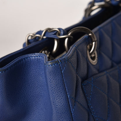 Chanel Caviar Quilted Grand Shopping Tote GST Dark Blue 19 of 22