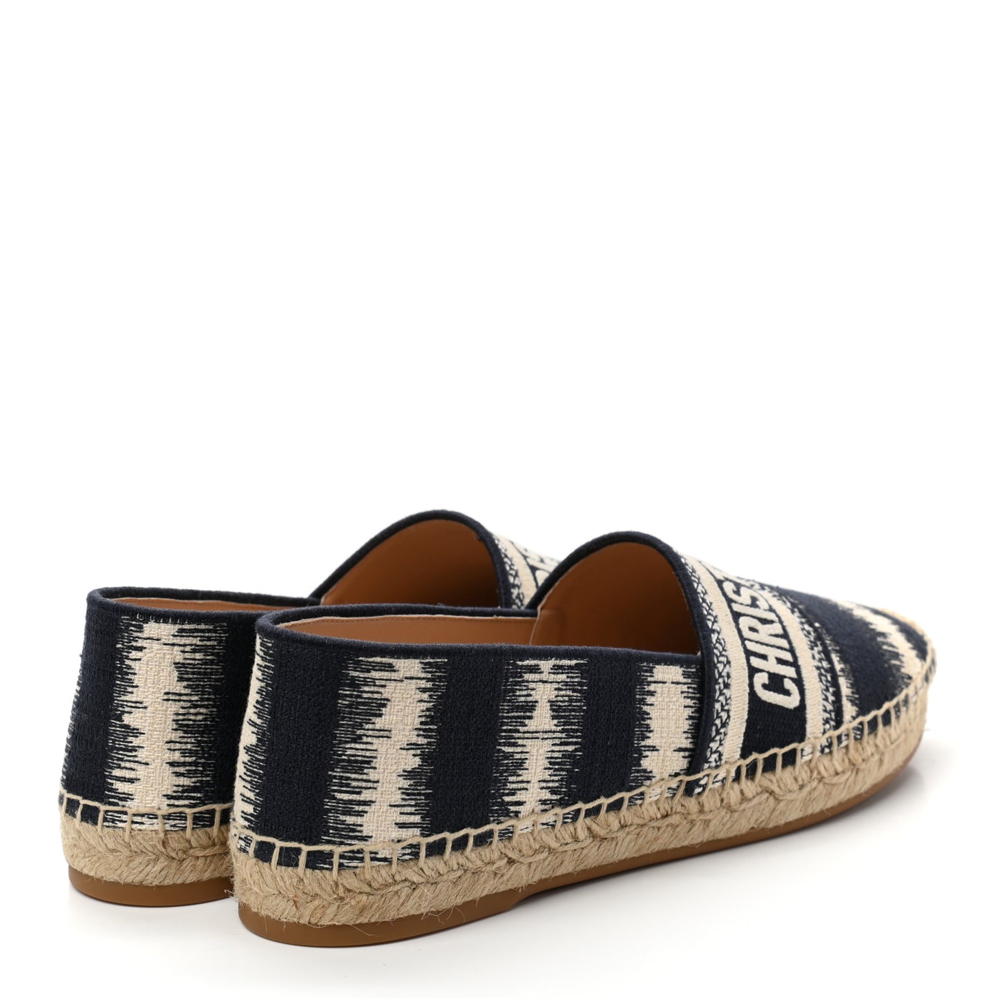 Cotton D-Stripes Embroidered Granville 15mm Espadrilles 38.5 Deep Blue