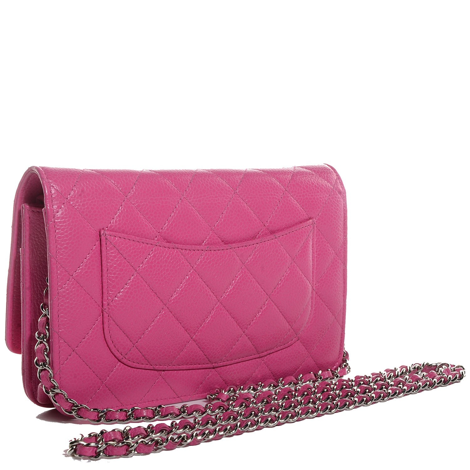 Chanel Caviar Quilted Wallet On Chain WOC Dark Pink 3 of 8