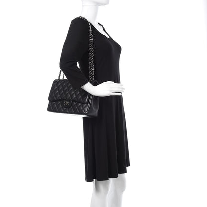 Chanel Lambskin Quilted Jumbo Double Flap Black 2 of 10