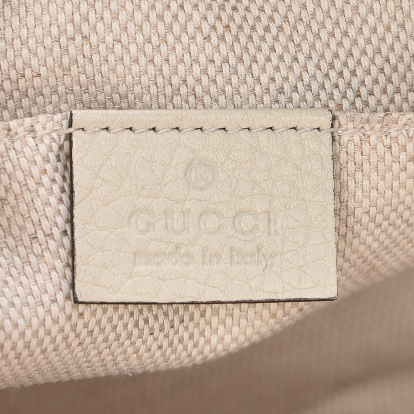 Pebbled Calfskin Small Soho Disco Bag Off White