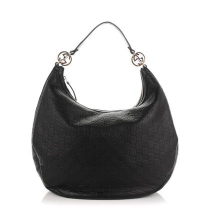 Gucci Guccissima Large GG Twins Hobo Black 1 of 8