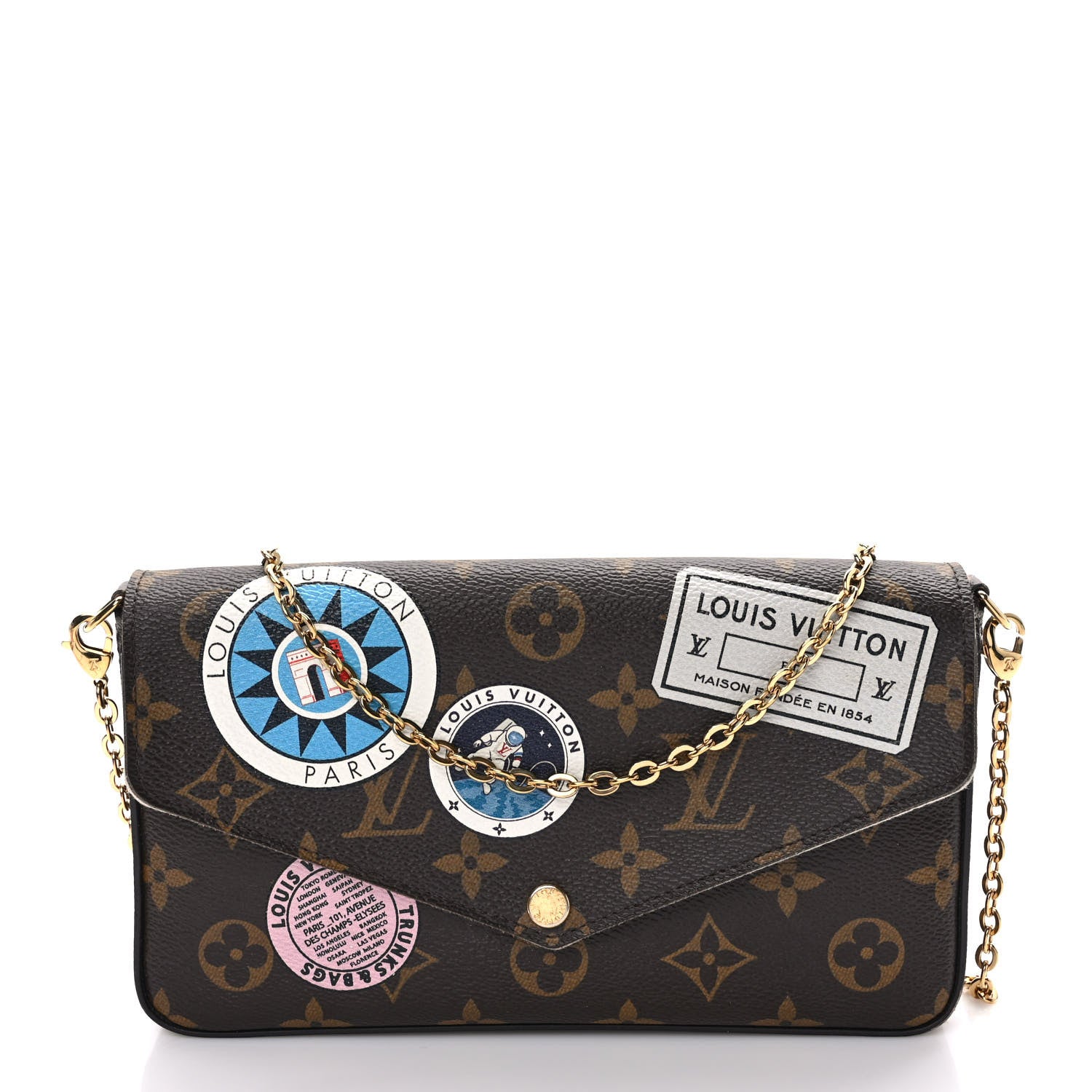 Louis Vuitton Monogram My LV World Tour Pochette Felicie Chain Wallet Rose Ballerine 3 of 10