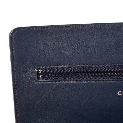 Chanel Caviar Timeless CC Wallet On Chain WOC Navy Blue 7 of 11