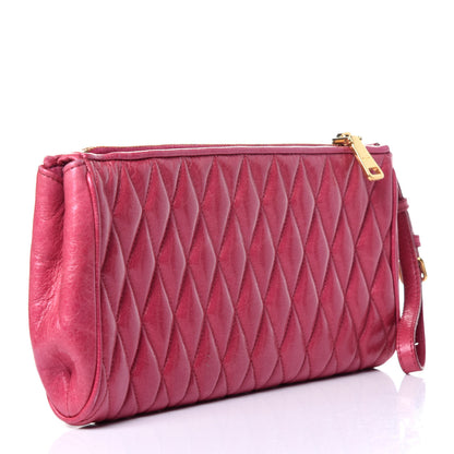 Miu Miu Vitello Shine Quilted Wristlet Peonia 3 of 12
