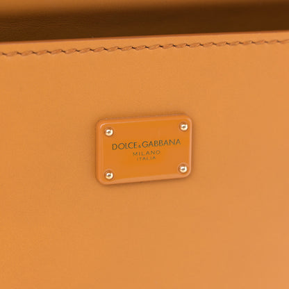 Dolce & Gabbana DOLCE GABBANA Vitello Morbido Small Sicily 62 Bag Light Brown 7 of 11