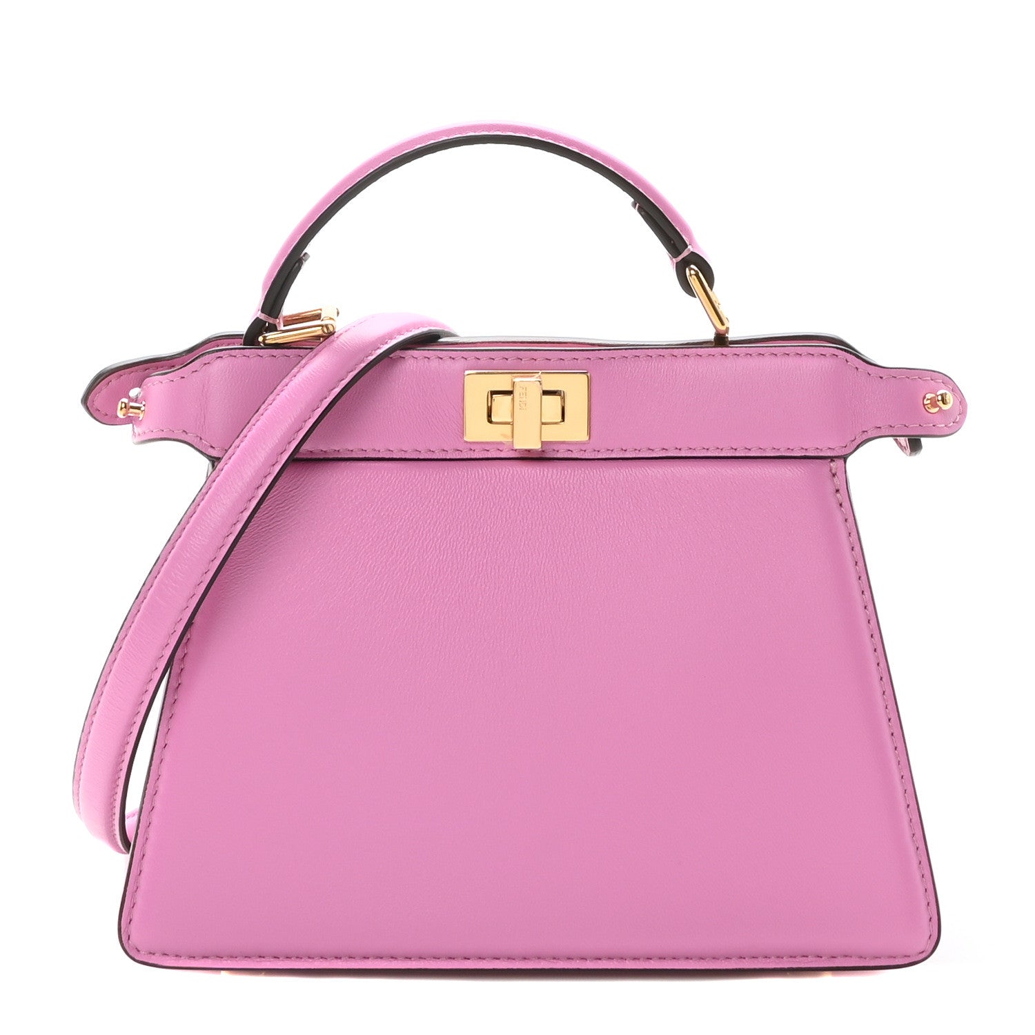 Fendi Shiny Nappa Petite Peekaboo I SEE U Satchel Rosa 1 of 10