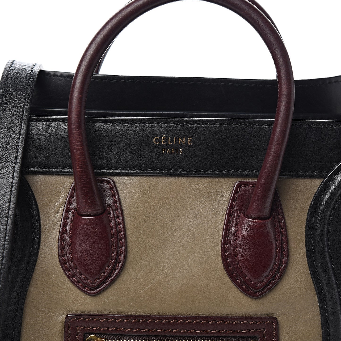 Smooth Calfskin Nano Tri-Color Luggage Grey