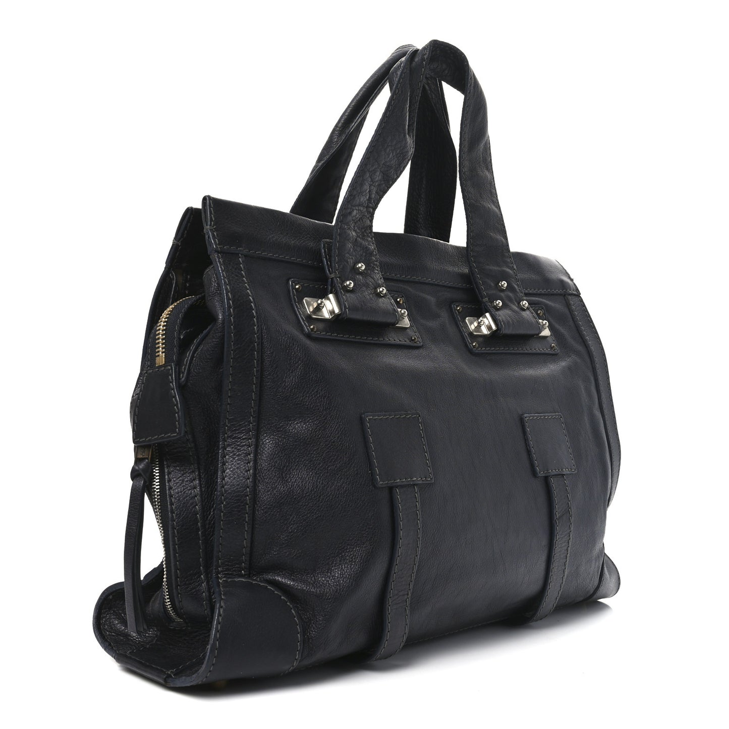 Calfskin Tracy Tote Full Blue