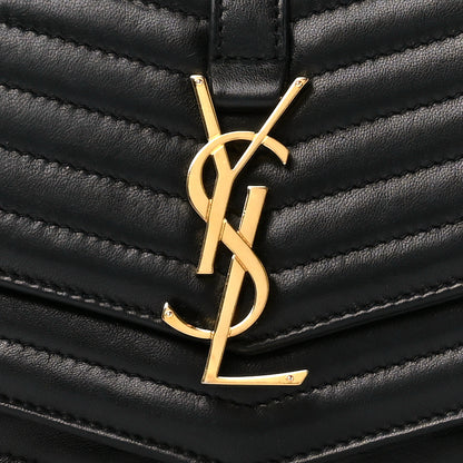 Saint Laurent Lambskin Matelasse Chevron Monogram Small Sulpice Bag Black 10 of 12