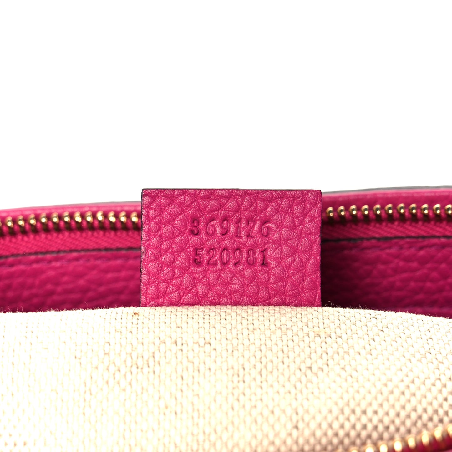 Pebbled Calfskin Small Soho Top Handle Bag Bright Bougainvillea