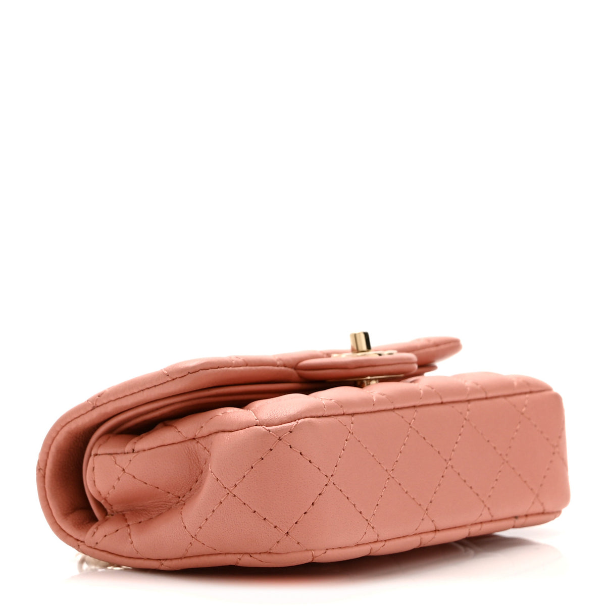 Chanel Lambskin Quilted Mini Flap Bag Charm With Hook Coral 9 of 11