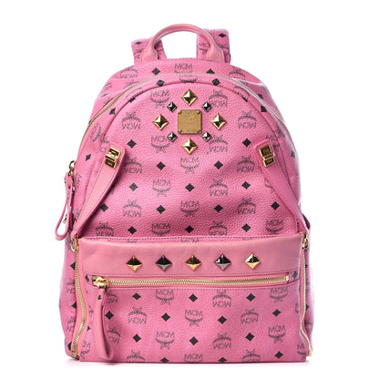 MCM Visetos Studded Medium Dual Stark Backpack Pink 1 of 11