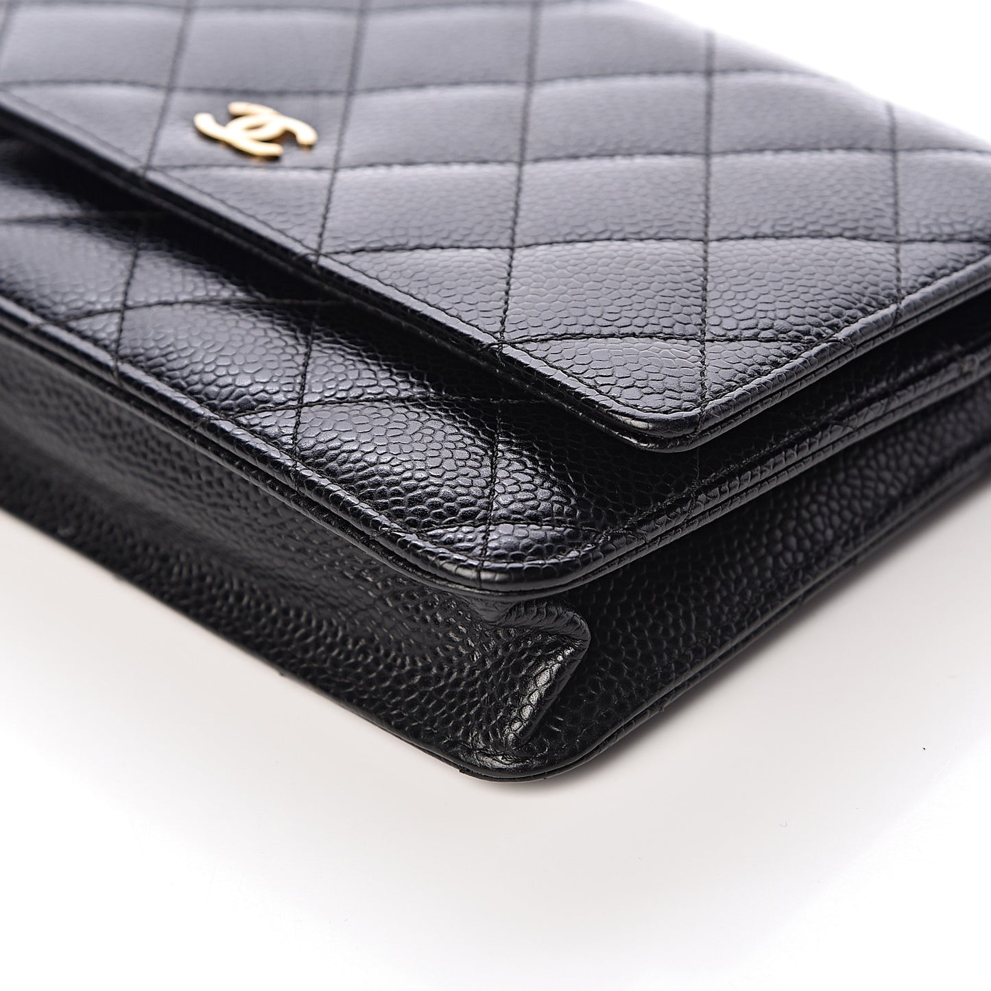 Caviar Quilted Wallet On Chain WOC Black