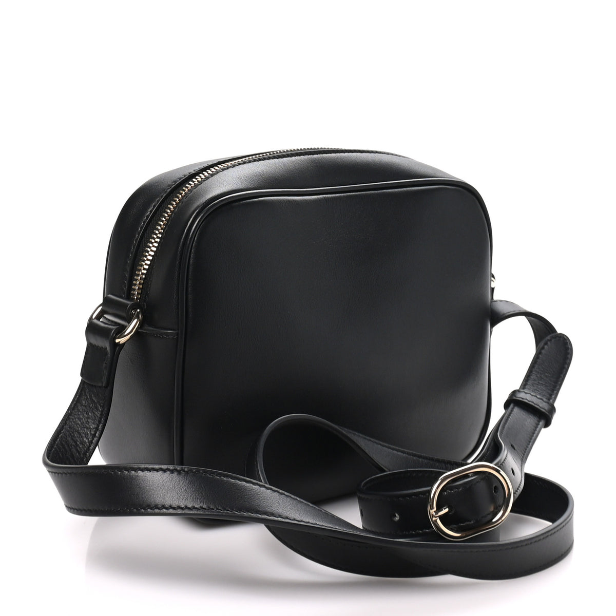 Sakai Be Green Calfskin Diagonal Stitched Small Blondie Shoulder Bag Black