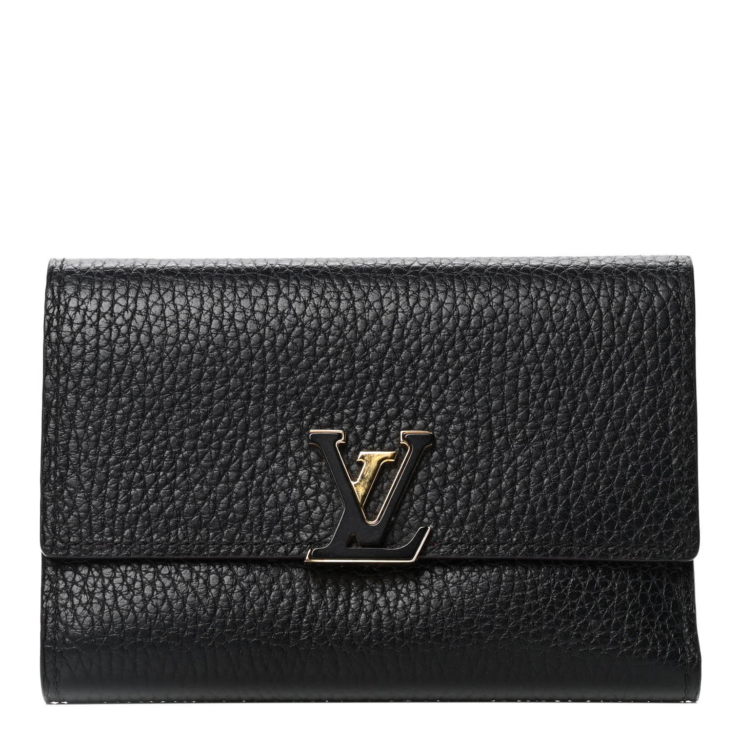 Taurillon Capucines Compact Wallet Black