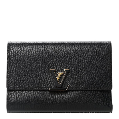 Louis Vuitton Taurillon Capucines Compact Wallet Black 1 of 5