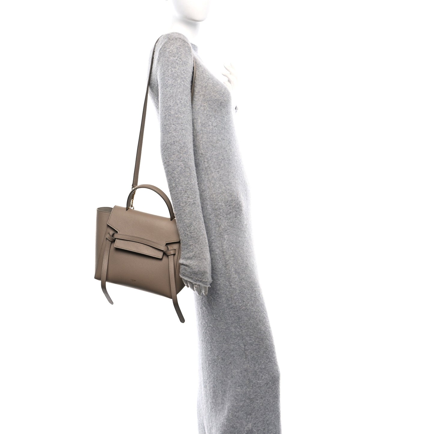 Grained Calfskin Micro Belt Bag Light Taupe