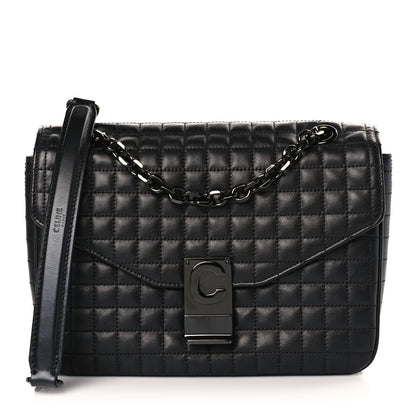Celine Calfskin Quilted Medium C Bag Black 1 of 9