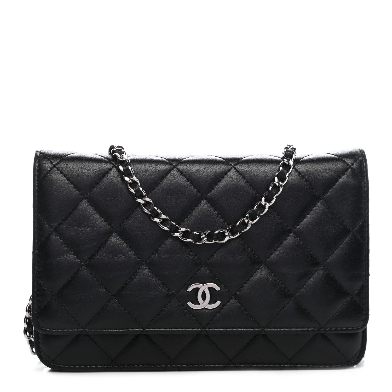 Chanel Lambskin Quilted Wallet On Chain WOC Black 1 of 9