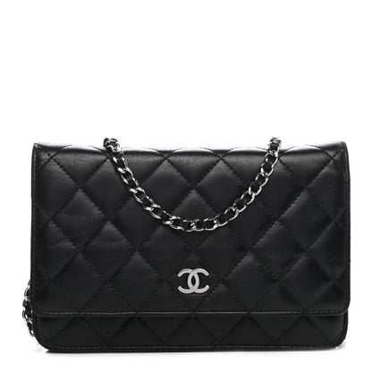 Chanel Lambskin Quilted Wallet On Chain WOC Black 1 of 9