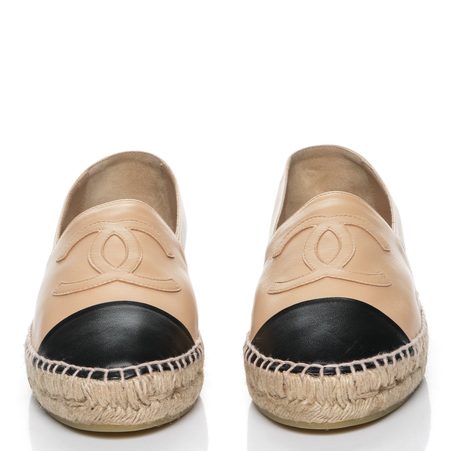 Lambskin CC Espadrilles 39 Beige Black