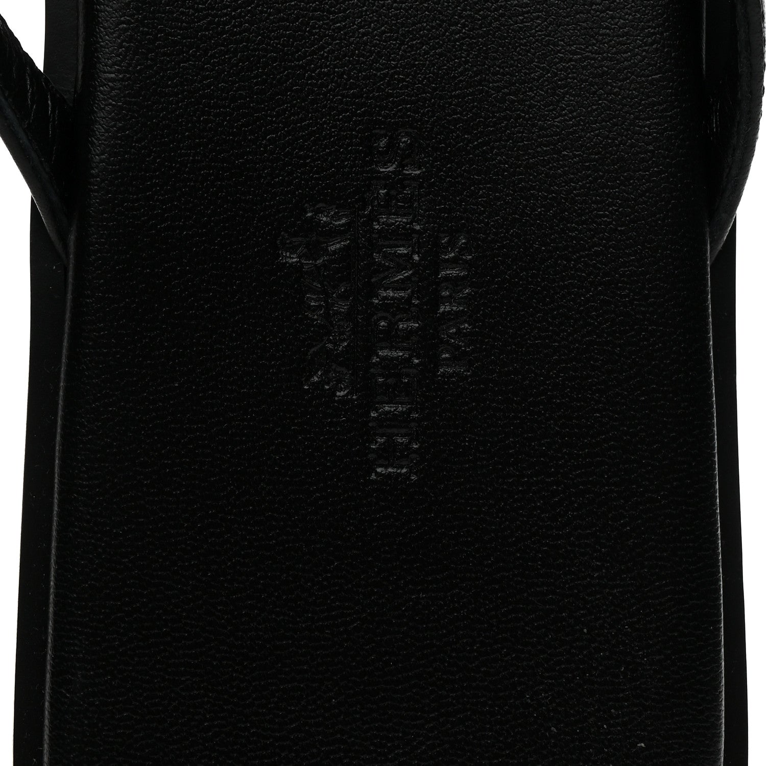 Hermes Calfskin Miss Sandals 38 Black 8 of 8