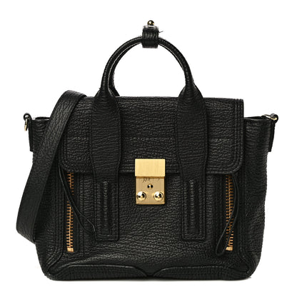 3.1 Phillip Lim Textured Calfskin Mini Pashli Satchel Black 1 of 12