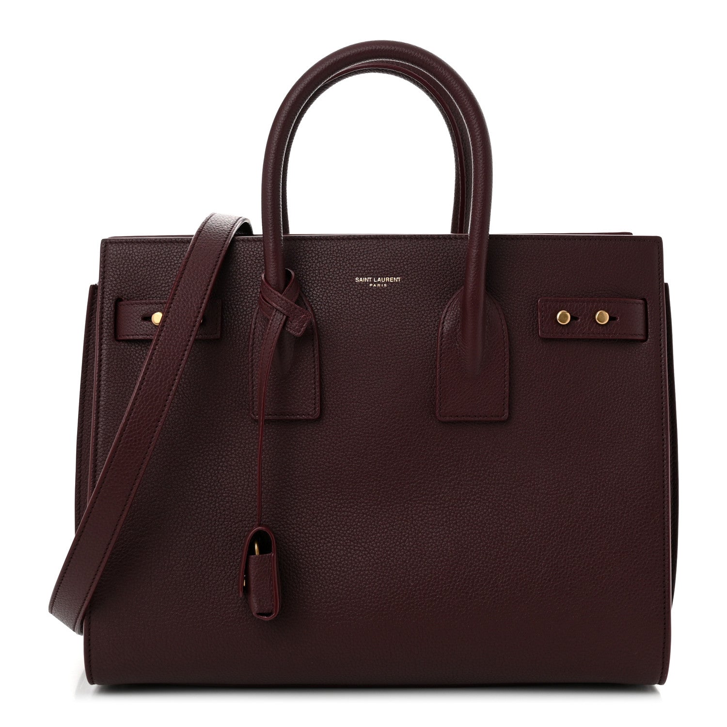 Saint Laurent Grained Calfskin Small Supple Sac De Jour Rouge Cabernet 1 of 10