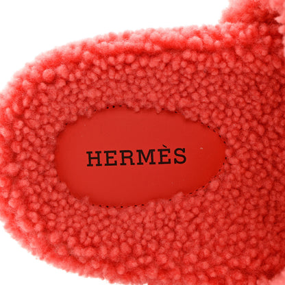 Hermes Woolskin Womens Chypre Sandals 41 Rose Du Desert 6 of 10