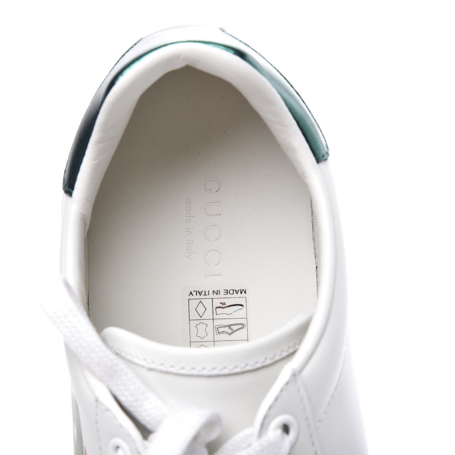 Gucci Calfskin Interlocking G Womens New Ace Sneakers 36.5 White Red Flame Green 8 of 11