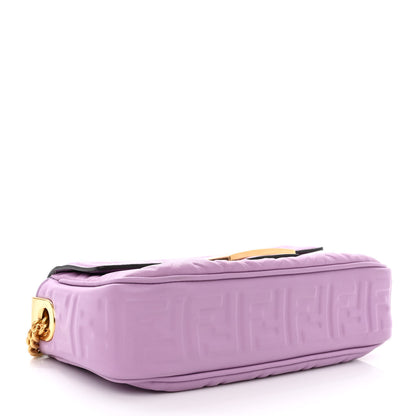 Fendi Nappa FF Embossed Small Midi Chain Baguette Violetta 4 of 10