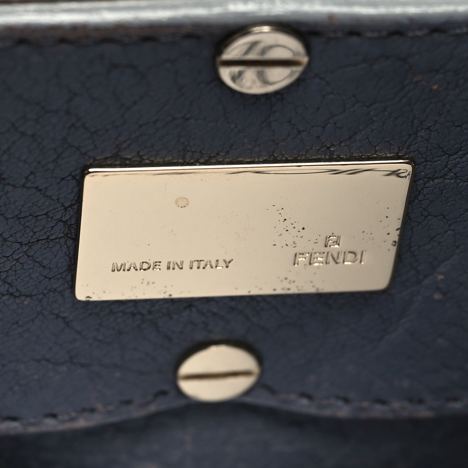Fendi Crinkled Lambskin Mia Tote Blue 7 of 12