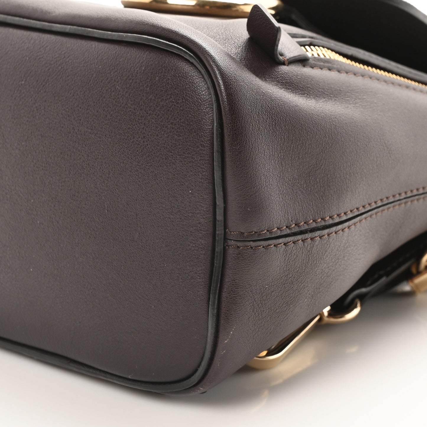 Suede Calfskin Mini Faye Backpack Carbon Brown