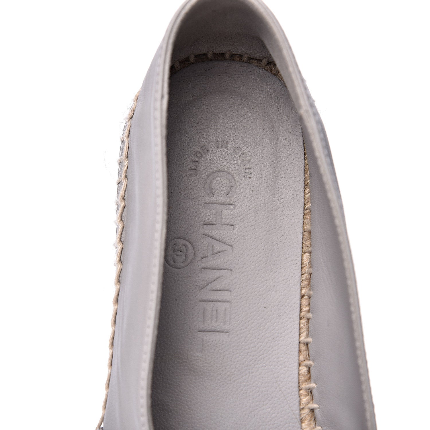 Chanel Lambskin Quilted CC Espadrilles 40 Grey 6 of 10