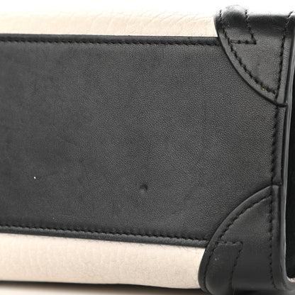 Celine Bullhide Calfskin Nubuck Bi-Color Nano Luggage Black White 12 of 14