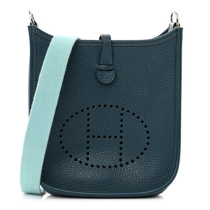 Hermes Taurillon Clemence Amazone Evelyne TPM Colvert Bleu Atoll 1 of 10