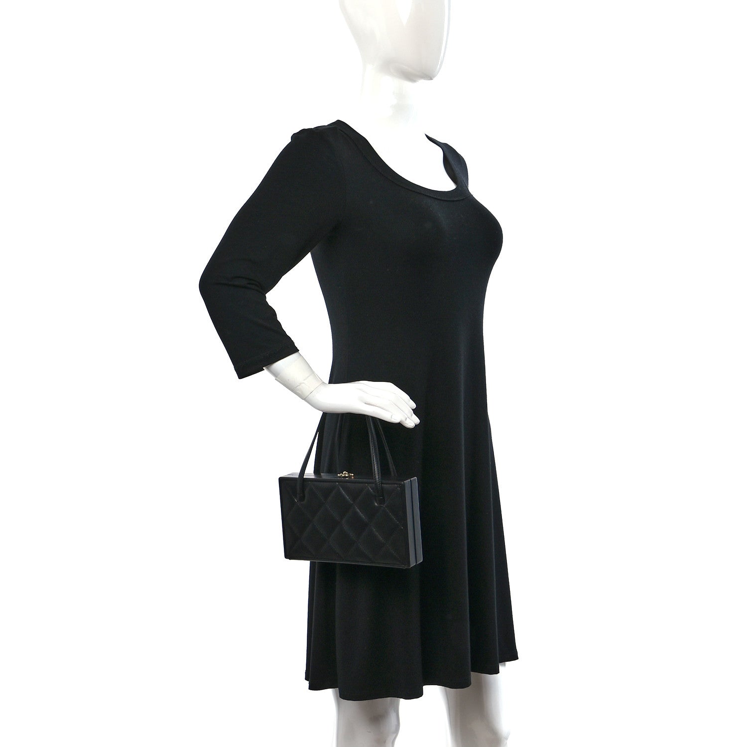 Chanel Lambskin Quilted CC Handle Bag Black 3 of 11