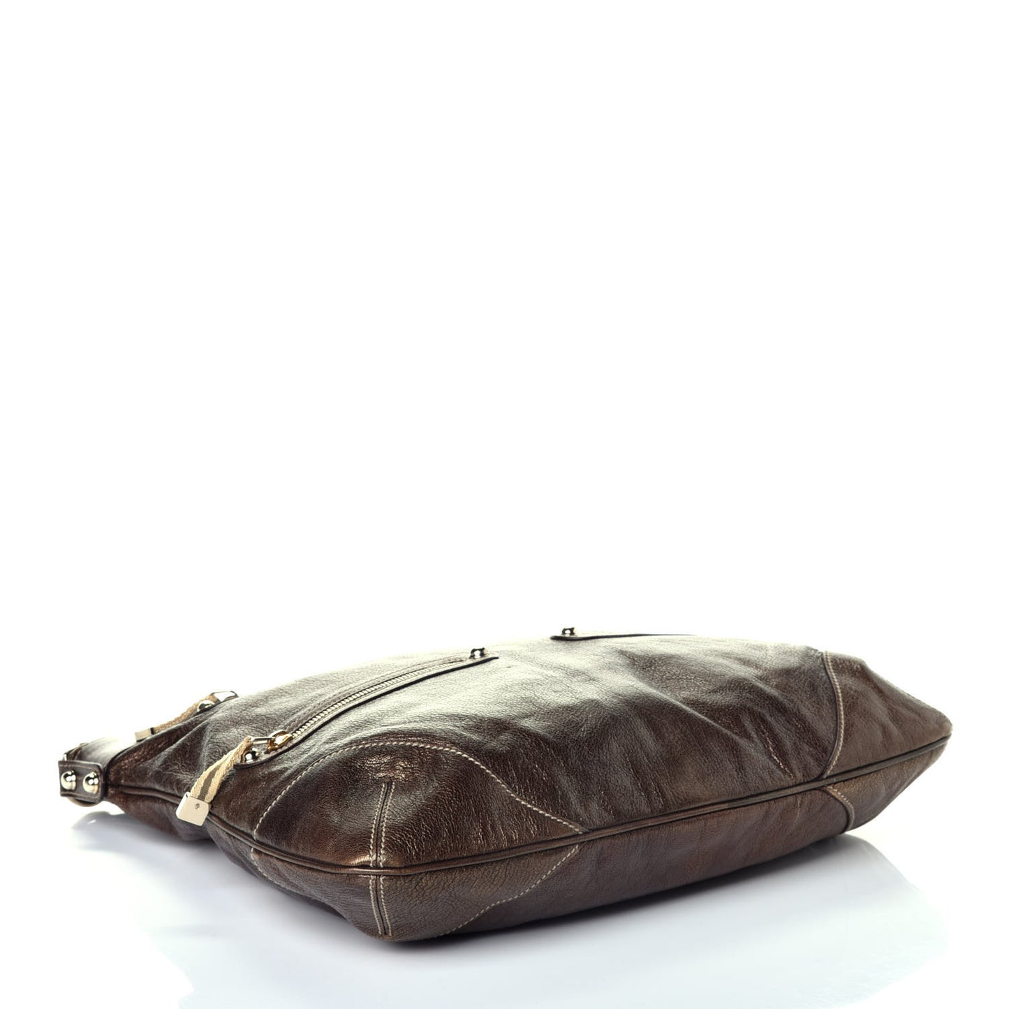 Metallic Calfskin Medium Capri Shoulder Bag Bronze