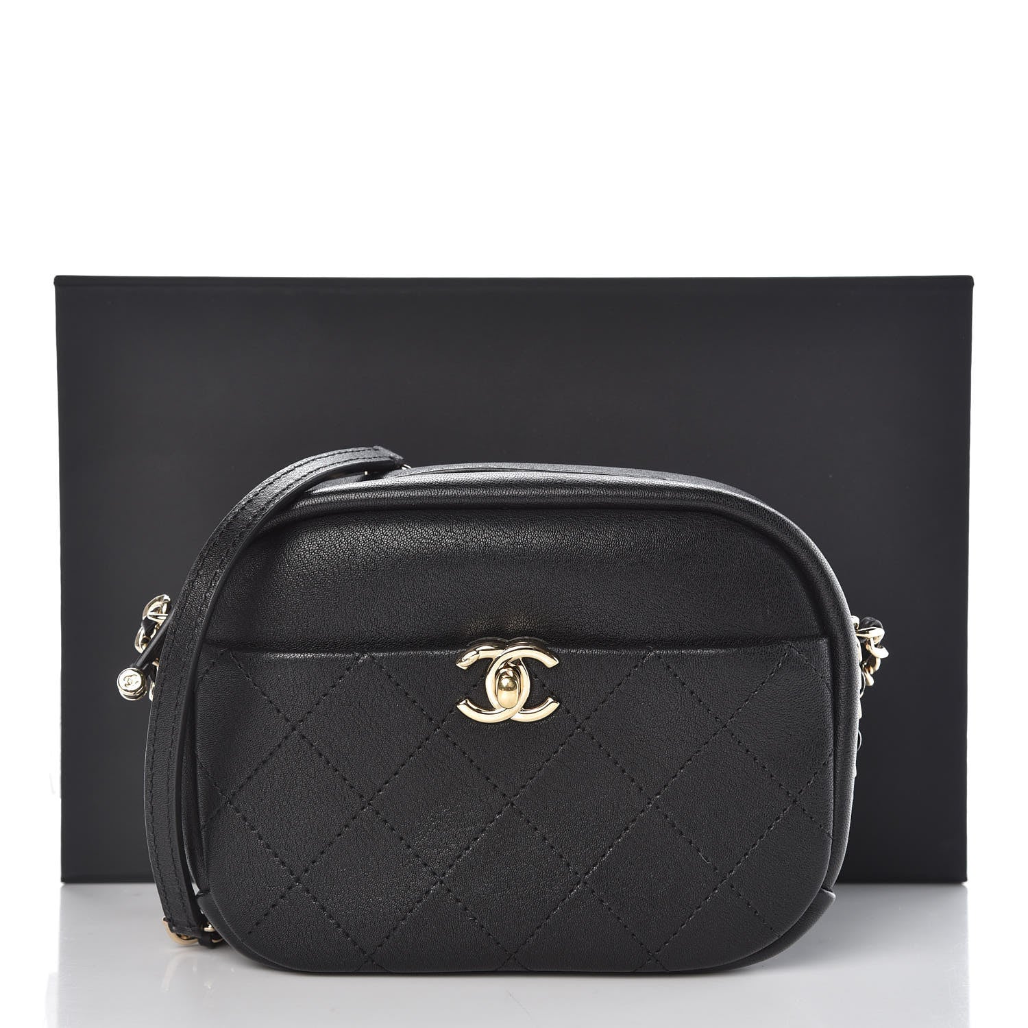Chanel Goatskin Quilted Small Casual Trip Camera Case Black 8 of 8