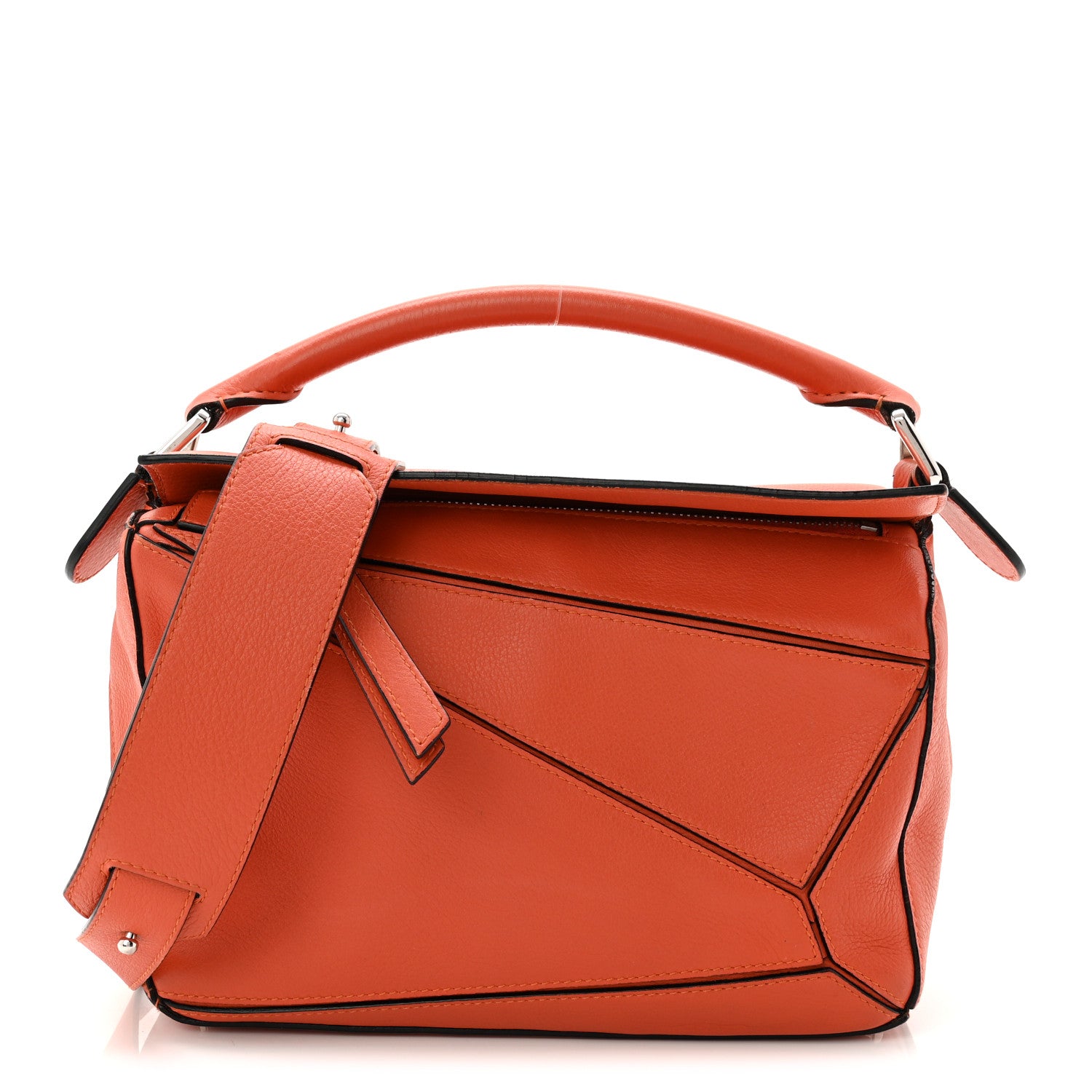 Loewe Grained Calfskin Small Puzzle Bag Orange 1 of 11