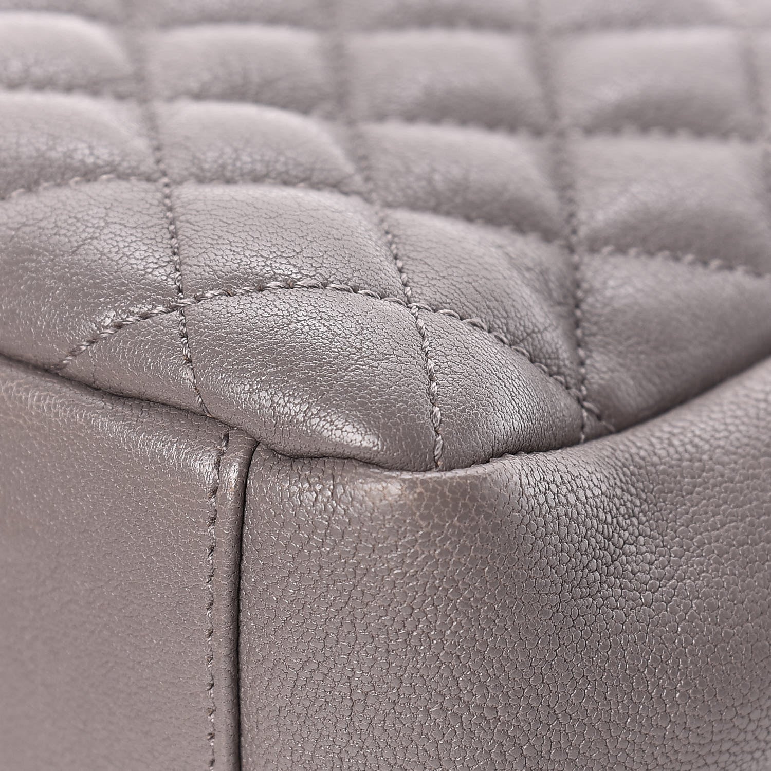 Saint Laurent Sheepskin Tri-Quilt Monogram Medium College Bag Gray 12 of 14