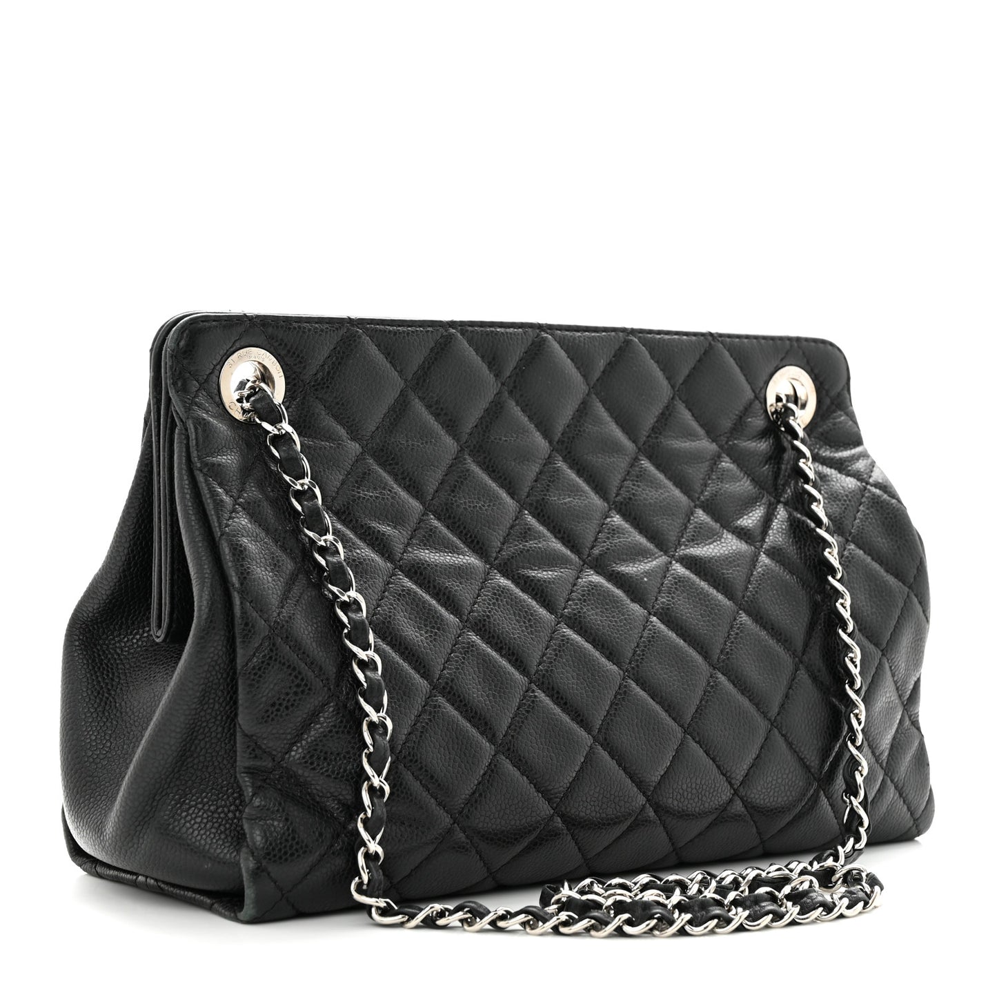 Soft Caviar Quilted CC Timeless Tote Black