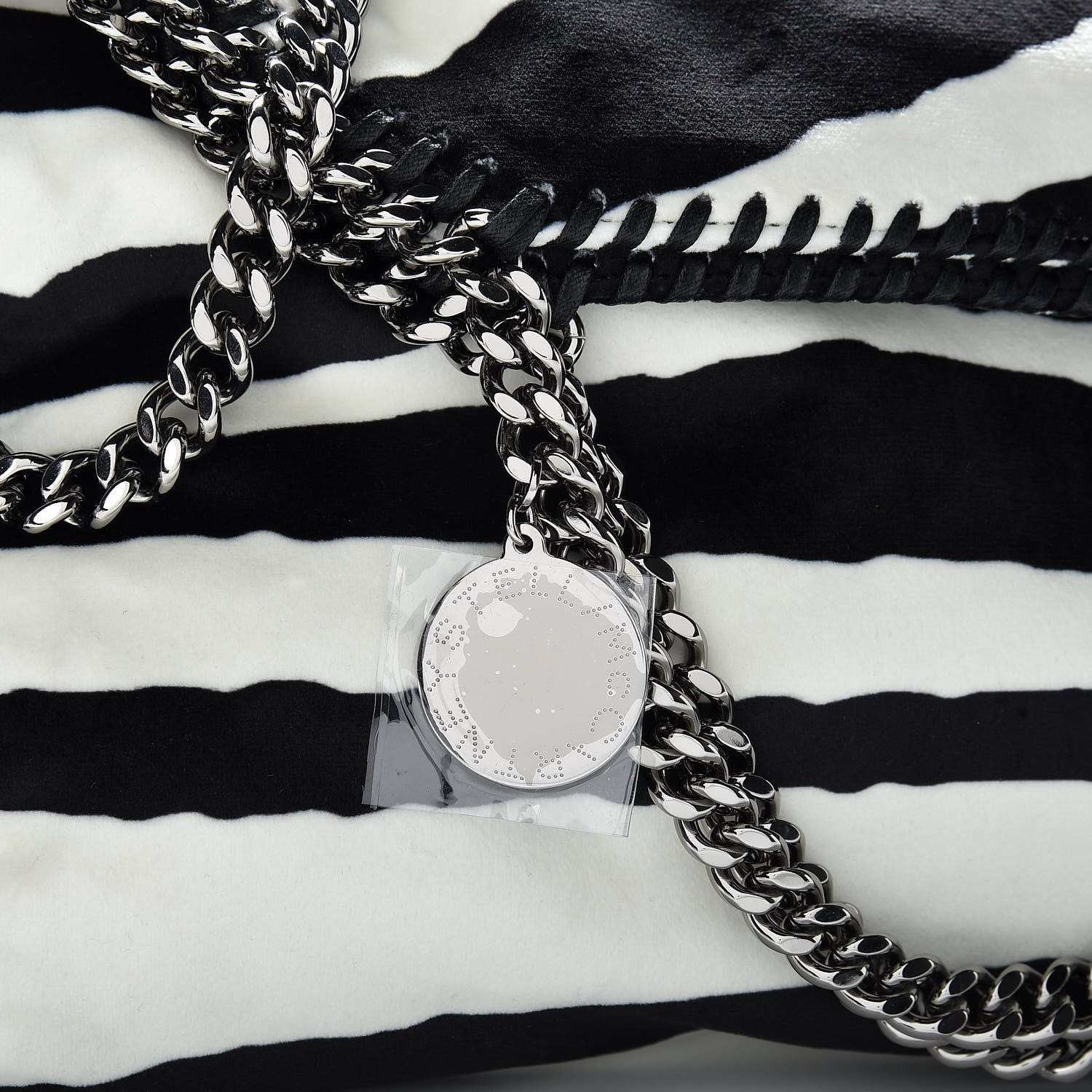Stella McCartney Linen Zebra Falabella Fold Over Tote 10 of 11
