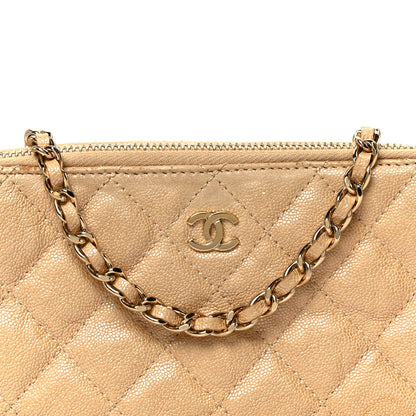 Chanel Metallic Caviar Quilted Small Clutch With Chain Gold 11 of 13